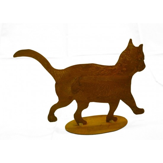 Rost Katzenkind "tapsend" Deko Katzen und Mäuse Größe ca. 25 x 20 cm. mit Bodenplatte.
