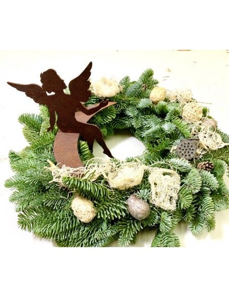 Engelfiguren kaufen und Engel Bastel-Ideen Kantenhocker Engelchen auf Mond sitzend für Glas Vasen 17 cm hoch 
Höhe 17 cm
Durch