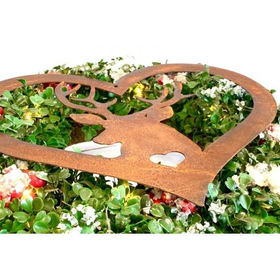 rostige Deko Hirsche und Rehe Hirsch im Herz zum Hängen, Breite 35 cm, Höhe 35 cm 
Hirsch im Herz zum Hängen
Breite 35 cm
Höh