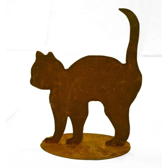 Rost Katzenkind mit Buckel Deko Katzen und Mäuse Niedliches Katzenbaby, das sich vor