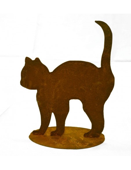 Rost Katzenkind mit Buckel Deko Katzen und Mäuse Niedliches Katzenbaby, das sich vor