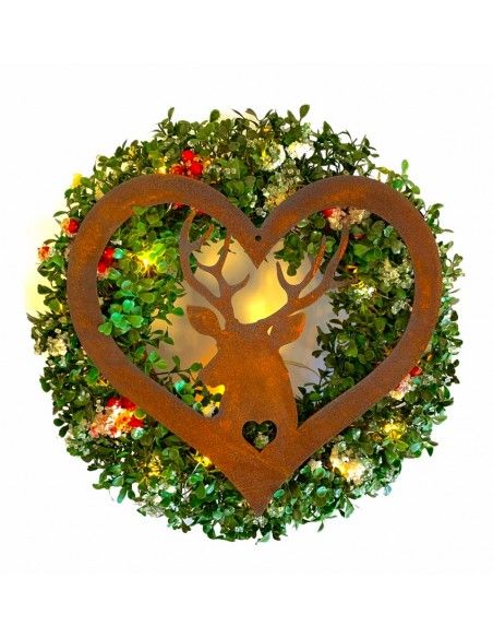 rostige Deko Hirsche und Rehe Hirsch im Herz zum Hängen, Breite 35 cm, Höhe 35 cm 
Hirsch im Herz zum Hängen
Breite 35 cm
Höh