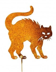 Katzenstecker Stecker Buckelkatze - 15 cm 
Größe ca. 
mit kurzem Stab zum Stecken