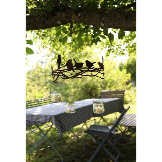 Deko zum Hängen Vögel auf Astring zum Hängen und Stellen,  Durchmesser 45 cm Durchmesser 45 cm
Höhe 20 cm