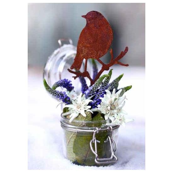 Tierstecker Edelrost Vögelchen auf Ast, 2er Set,  Höhe 17 cm zum Stecken Höhe 17 cm
zum Stecken
