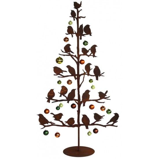 Vogel Deko Vogelbaum mit stizenden Vögelchen auf Ästen 165 cm hoch Höhe 165
