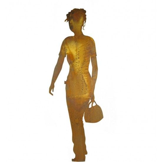 Menschen und Silhouetten Edelrost Figur Marie Höhe 172 cm
Breite 66 cm
Stahldicke: 3 mm
Gewicht 9 kg
