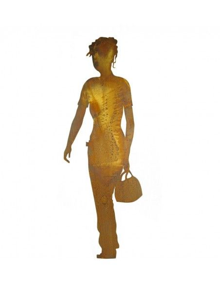 Menschen und Silhouetten Edelrost Figur Marie Höhe 172 cm
Breite 66 cm
Stahldicke: 3 mm
Gewicht 9 kg
