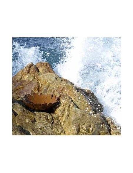 Pflanzgefäße + Schalen + Kronen Dekoschale mit Rissen auf Platte 35 cm Durchmesser Außergewöhnliche Dekoschale die Du bepflanzen