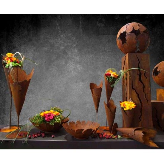 Start Pflanzschale mit Rissen auf Platte  - Blumenschale rustikal - Ø 45 cm 
Rustikale Rost Schale mit Rissen zum Bepflanzen od