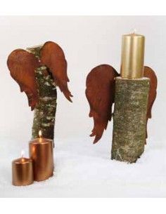 Engelsflügel aus Edelrost mit Loch zum Anbringen an Holz oder Türgestecken 2