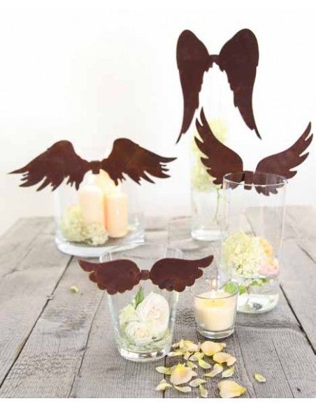 Bastelideen mit Metall und Rost hohe Engelsflügel zum Einhängen in Edelrost (klein) zum Einhängen in Gläser oder zum Einarbeiten