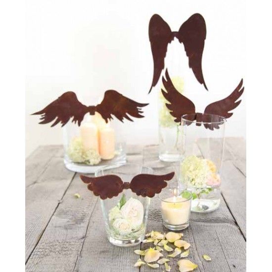 Bastelideen mit Metall und Rost niedliche Engelsflügel zum Einhängen, Höhe 7 cm zum Einhängen in Gläser oder zum Einarbeiten in 