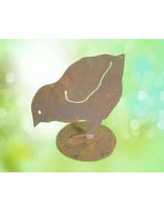 Edelrost Küken pickend, Höhe 13,5 cm 2