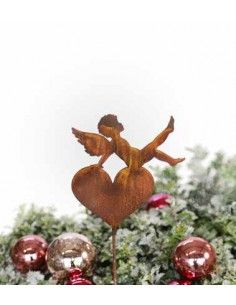 Weihnachtsdeko Putte auf Herz sitzend auf Stab - Höhe 22 cm - klein Dies ist eine Putte sitzend auf einem Herz als Gartenstecker 2