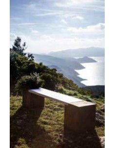 Edelrost Sitzbank Seite zum Bepflanzen -  Rostige Gartendeko 2