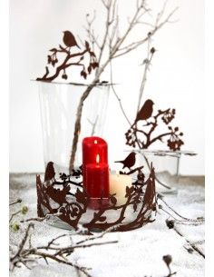 Vogel Deko Vogelring mit Ästen und Beeren Ø 30 cm - Deko Ring für Glasschalen Ø 30 cm
Höhe 15 cm
 2