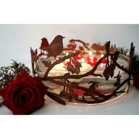Vogel Deko Vogelring mit Ästen und Beeren Ø 30 cm - Deko Ring für Glasschalen Ø 30 cm
Höhe 15 cm