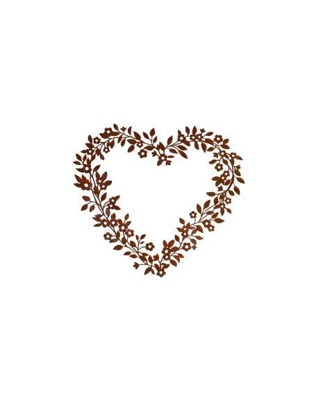 Herzige Dinge - Edelrost Dekoherzen Blütenherz - Fiori e foglie - klein Dieses "Blütenherz" ist eine schöne Deko für den Innenbe