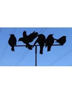 Frühling / Ostern 5 Vögel auf der Stange mit Steckverbindung für Stab - Breite 54 cm - gerade Unsere "5 Vögel auf der Stange", i 2