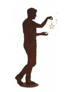 Gartendeko Rost Schmückender Mann - Armin - mit Steckverbindung - Höhe 186 cm Dieser schmückende Mann "Armin" hat eine Steckverb