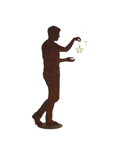 Gartendeko Rost Schmückender Mann - Armin - mit Steckverbindung - Höhe 186 cm Dieser schmückende Mann "Armin" hat eine Steckverb