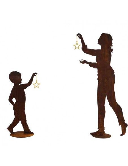 Gartendeko Rost Schmückender Junge auf Platte - Andi - Höhe 105 cm Dieser schmückende Junge "Andi" auf Platte ist ein besonderer