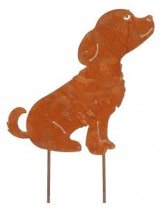 Tiere - Edelrost Tierfiguren Edelrost Welpe zum stecken - Höhe 30 x Länge 30 cm Dieser süße Welpe hat Stäbe auf der Rückseite an