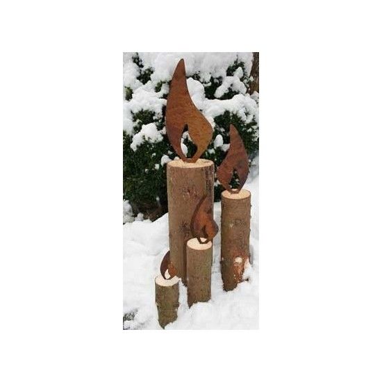 rostige Flammen Edelrost Flamme Höhe 10 cm - zum Holzkerzen basteln Edelrost Flamme Höhe 10 cm 

Flamme aus Metall mit Edelros