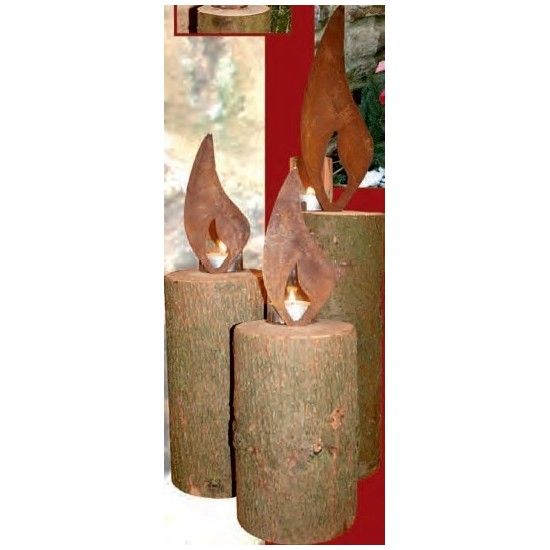 rostige Flammen Edelrost Flamme Höhe 10 cm - zum Holzkerzen basteln Edelrost Flamme Höhe 10 cm 

Flamme aus Metall mit Edelros