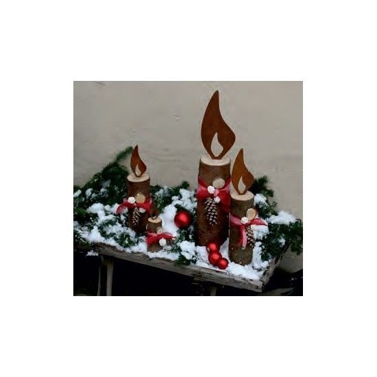 rostige Flammen Edelrost Flamme Höhe 10 cm - zum Holzkerzen basteln Edelrost Flamme Höhe 10 cm 

Flamme aus Metall mit Edelros