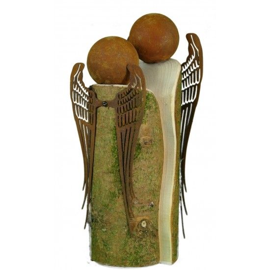 Engelfiguren kaufen und Engel Bastel-Ideen Deko Engelslügel - Amelie - zum Holzengel basteln - Höhe 20 cm Filigrane Edelrost Eng