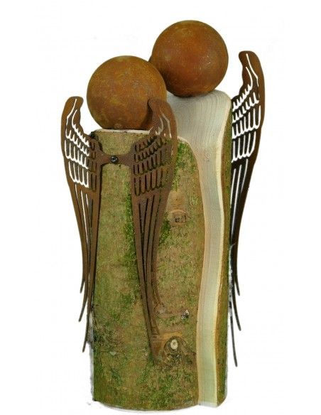 Engelfiguren kaufen und Engel Bastel-Ideen Deko Engelslügel - Amelie - zum Holzengel basteln - Höhe 20 cm Filigrane Edelrost Eng