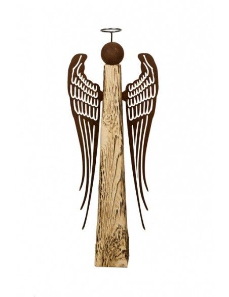 Engelfiguren kaufen und Engel Bastel-Ideen Deko Engelslügel - Amelie - zum Holzengel basteln - Höhe 20 cm Filigrane Edelrost Eng
