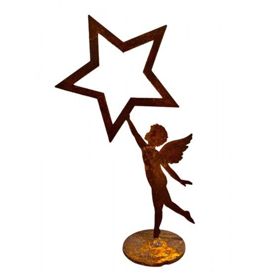 Weihnachtsdeko Engelskind unter Stern mit Standplatte 22 cm hoch 
Dieses süße Engelskind greift nach den Sternen... Putzge Deko