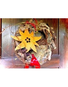 Edelrost Edelweiß zum Hängen 25cm breit 2
