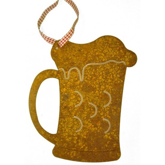 Herbstdeko Edelrost Bierkrug zum Hängen 25 cm hoch Maße 25 x 20 cm
inkl. Rot-Weißer Kordel zum Aufhängen
einseitg mit weißem Edd
