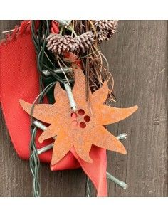 Edelrost Edelweiß zum Hängen 25cm breit 2