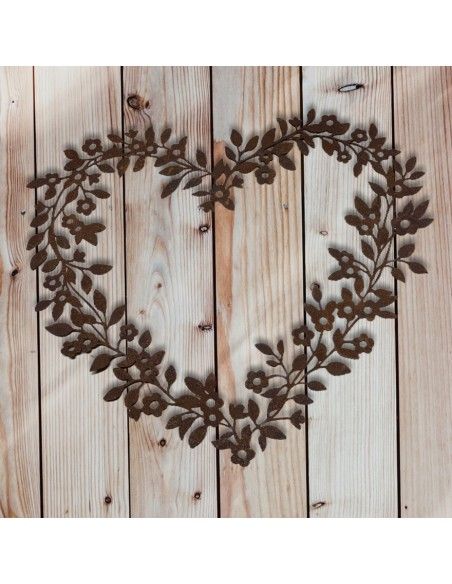 Herzige Dinge - Edelrost Dekoherzen Blütenherz - Fiori e foglie - groß - Herz Motiv Dieses wunderschöne Herz mit Blüten ist eine