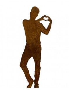 Start Figur - Tom Hände formen ein Herz - auf Standplatte - Höhe 28 cm Kleiner Tom mit - Herz - auf Platte