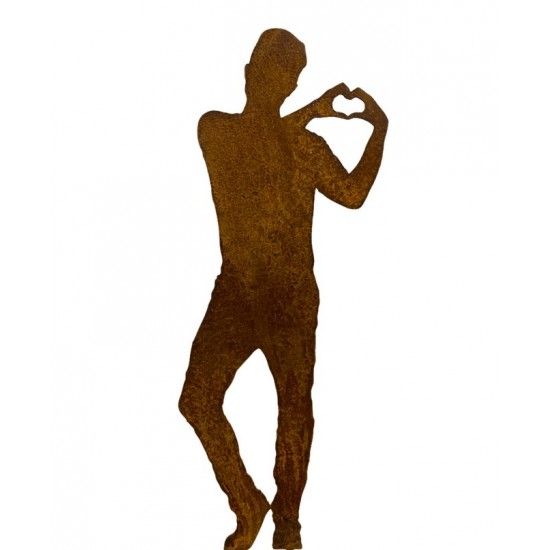Start Figur - Tom Hände formen ein Herz - auf Standplatte - Höhe 28 cm Kleiner Tom mit - Herz - auf Platte

