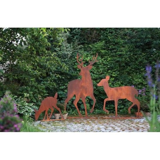 Weihnachtsdeko Hirsch von vorne auf Platte ,Größe 3, aus 2 mm Stahl, Höhe 158 cm, Breite 69 cm - Größe 3 
Hirsch von vorne auf 