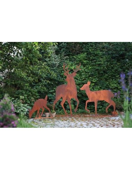 Weihnachtsdeko Hirsch von vorne auf Platte ,Größe 3, aus 2 mm Stahl, Höhe 158 cm, Breite 69 cm - Größe 3 
Hirsch von vorne auf 