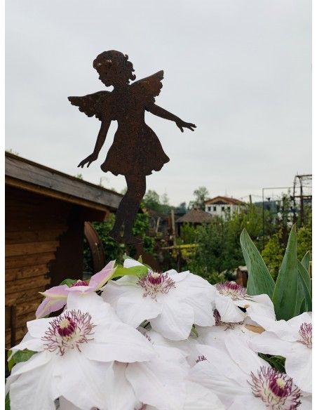 Gartenstecker Gartenengel - Carolina - als Gartenstecker - Höhe 28 cm, Gesamthöhe 88 cm Edelrost Gartenstecker Gartenengel "Caro