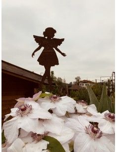 Edelrost Gartenstecker Gartenengel Anna-Lisa - Höhe 28 cm, Gesamthöhe 88 cm 2