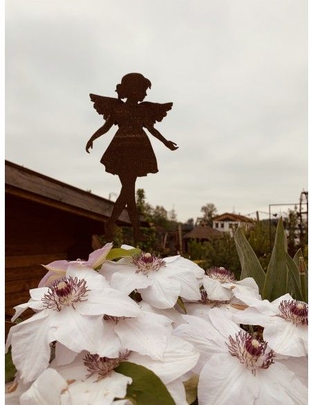 Gartenstecker Gartenengel - Anna-Lisa - als Gartenstecker - Höhe 28 cm, Gesamthöhe 88 cm Edelrost Gartenstecker Gartenengel "Ann