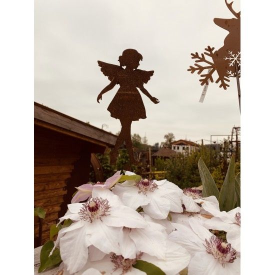 Gartenstecker Gartenengel - Anna-Lisa - als Gartenstecker - Höhe 28 cm, Gesamthöhe 88 cm Edelrost Gartenstecker Gartenengel "Ann