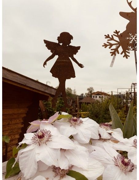 Gartenstecker Gartenengel - Anna-Lisa - als Gartenstecker - Höhe 28 cm, Gesamthöhe 88 cm Edelrost Gartenstecker Gartenengel "Ann