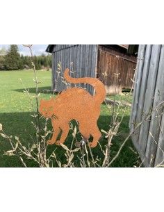 Katzenstecker Stecker Buckelkatze - 15 cm 
Größe ca. 
mit kurzem Stab zum Stecken
 2
