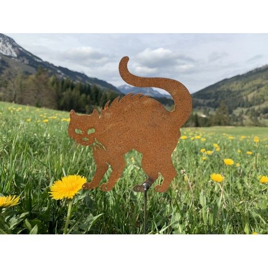 Katzenstecker Gartenstecker Deko Katze mit Buckel -  Höhe 24 cm 

Stablänge 24 cm
Figurenhöhe 15 cm
Figurenbreite 13 cm
mit